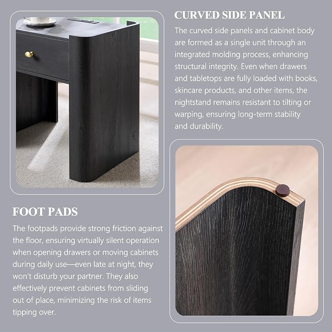 23.6" Tall Modern Nightstand - Image 5