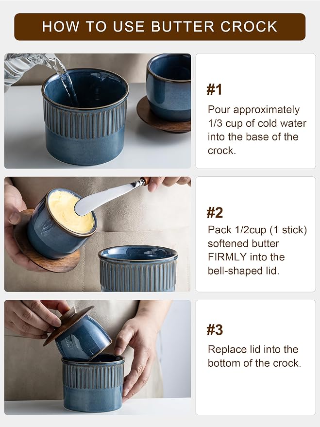 Ceramic Butter Dish with Lid, Butter Crock - Image 4