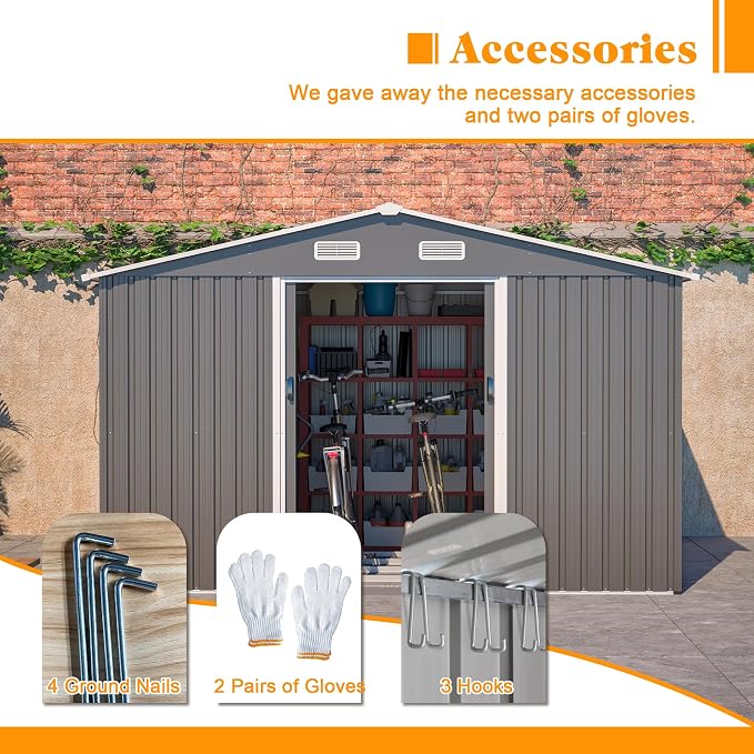 10x8 FT Outdoor Storage Shed - Image 6