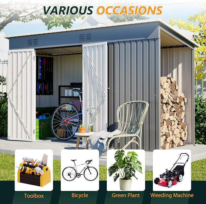 Large Outdoor Storage Shed, Utility Tool Shed - Image 6