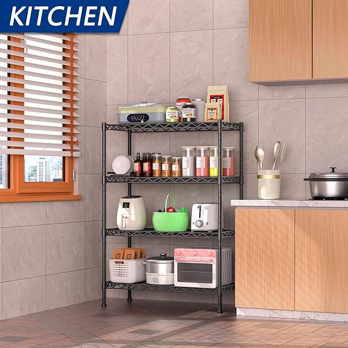 4-Shelf Adjustable Heavy Duty Storage Shelving Unit, Metal Organizer Wire Rack - Image 2