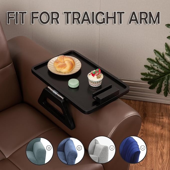 Acacia Wood Arm Table, Couch Arm Tray - Image 5
