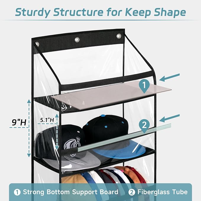 AOODA Clear Over the Door Hat Racks - Image 3