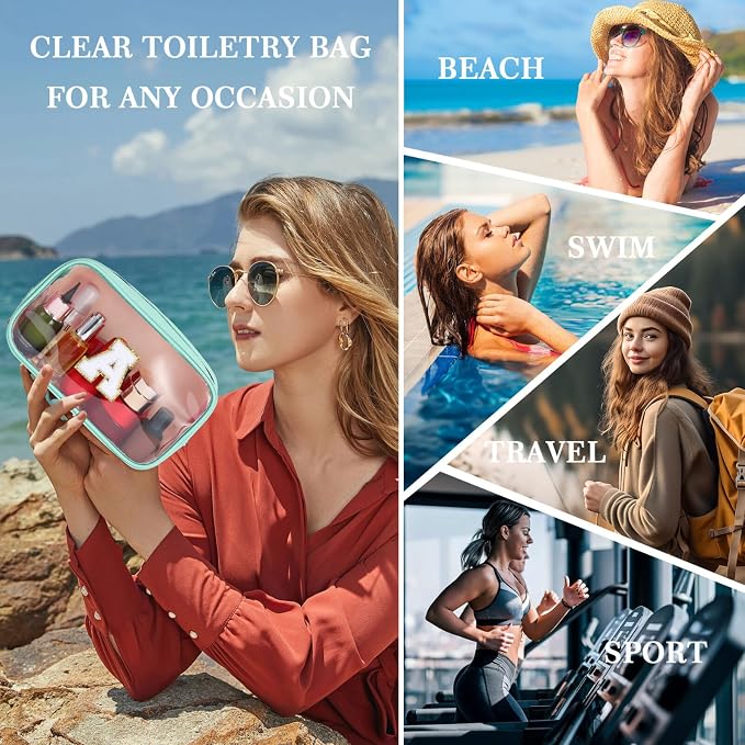 YOOLIFE Initial Clear Makeup Bag | Waterproof Large Travel Makeup Bag | - Image 3