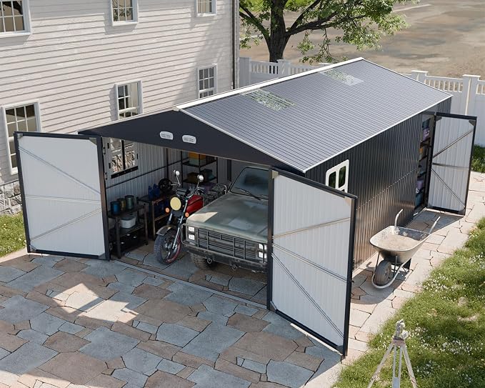 Metal Garage Shed, Weatherproof Steel Carport - Image 8