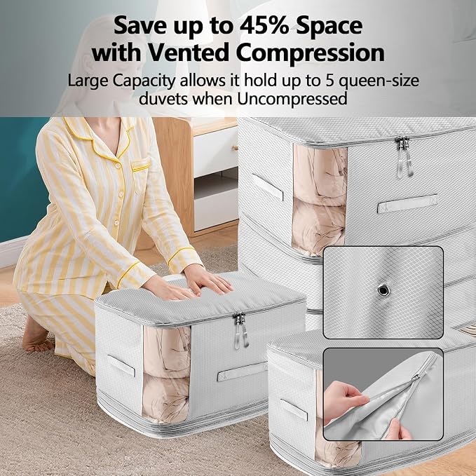 4 Pack Space Saving Comforter Storage Bag - Image 2