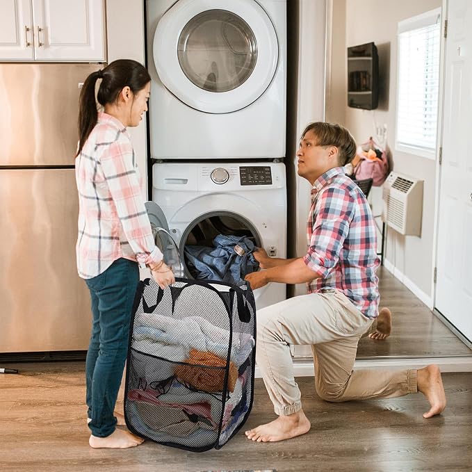 Collapsible Pop Up Laundry Hamper, Extra Large Mesh Foldable Laundry Basket - Image 5