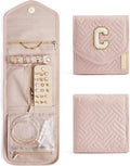 BAGSMART Travel Jewelry Organizer Case C Initial Foldable Jewelry Roll by BAGSMART