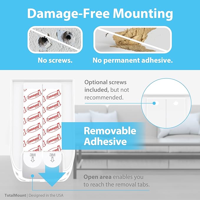 TotalMount Hole-Free Remote Holder – Eliminates Need to Drill Holes in Your Wall - Image 4