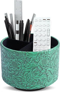 lizimandu Round Leather Art Supply Organizer, Remote Control Holder, 360 Degree by LIZIMANDU