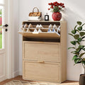 Hidden Shoe Cabinet with Drawer, Free Standing Narrow Shoe Rack Cabinet by affeivul