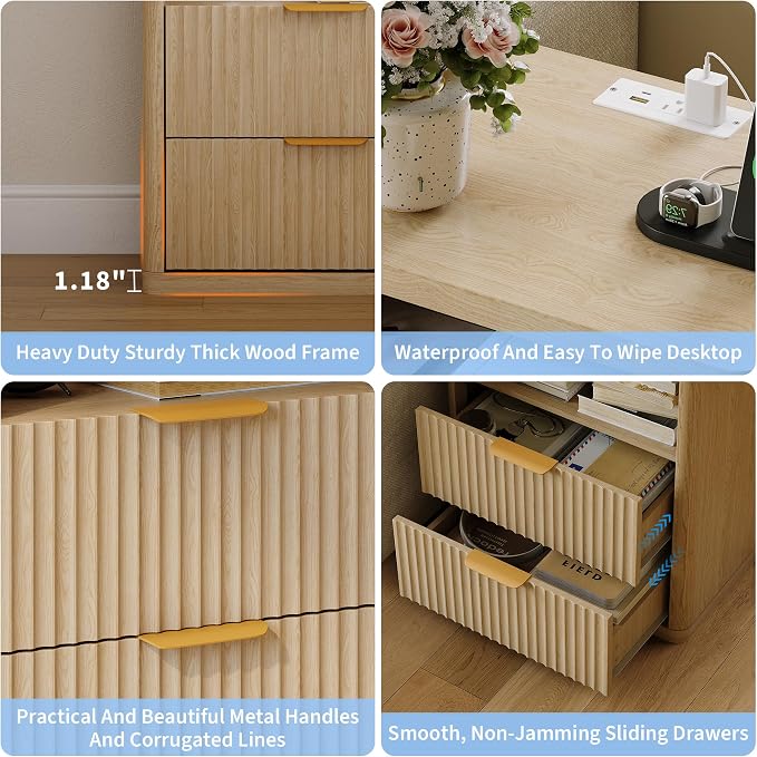 Fluted Nightstand Set of 2 - Image 7
