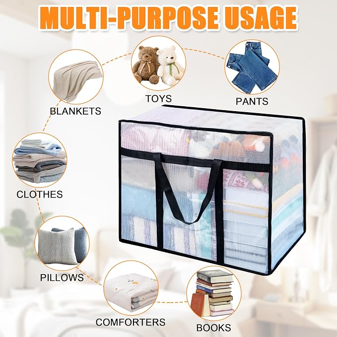 4 Pack Clear Blanket Storage Bags - Image 9
