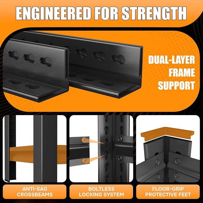 51.2" W Storage Shelves 3600lbs Garage Metal Shelving Heavy Duty Garage Shelves - Image 5