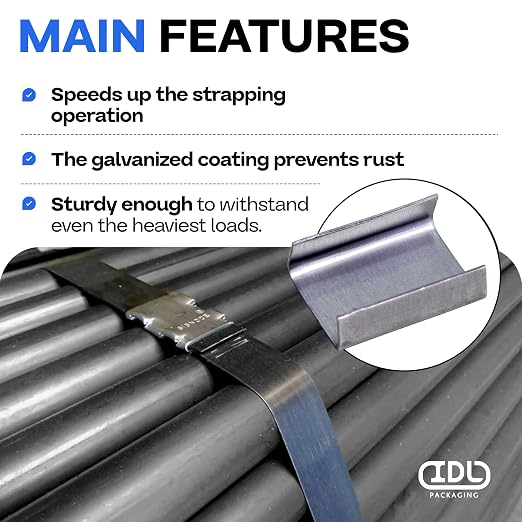 IDL Packaging 5/8" Open Seals for Steel Strapping - Image 4