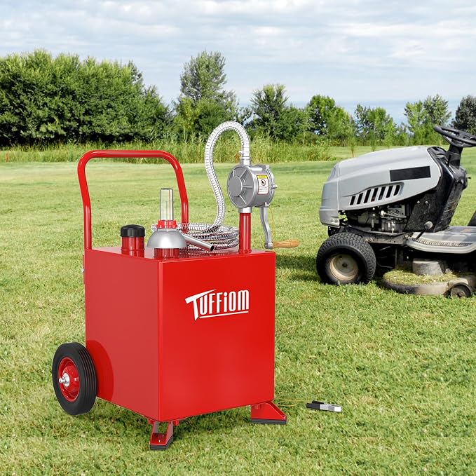 TUFFIOM 15 Gallon Fuel Gas Caddy w/Wheels & Manual Siphon Pump, Portable Diesel - Image 7