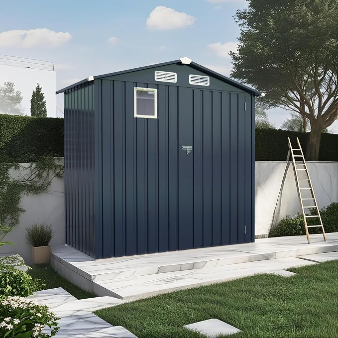 Metal Storage Shed, 6X3.6 FT Lockable Outdoor Tool Shed - Image 2
