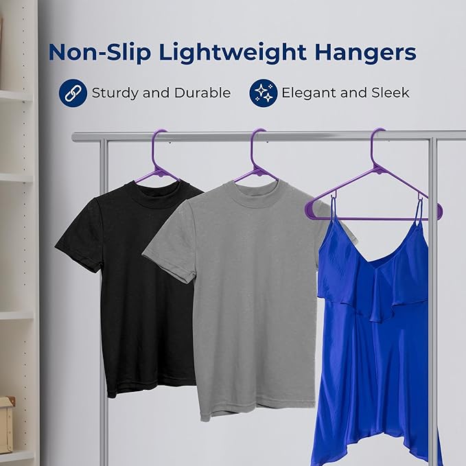 SereneLife 200 Pack Plastic Hangers, Space-Saving Closet Organizers, Durable - Image 4