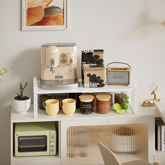 Expandable, Adjustable & Stackable Spice Rack, Cabinet Kitchen Countertop Shelf - Image 3