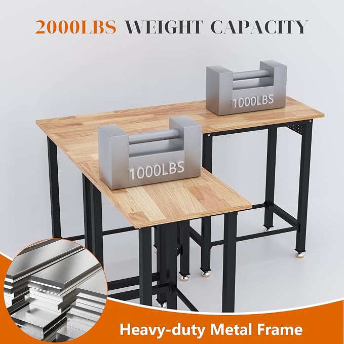 Betterhood 48"/60" Heavy-Duty Adjustable Workbench - Image 6