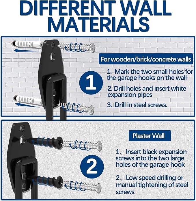 3-H Garage Wall Hooks 42 Pack, Heavy Duty Garage Hooks - Image 6