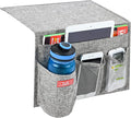 Linen 4 Pockets Bedside Caddy, Bedside Storage Organizer by ZAFIT