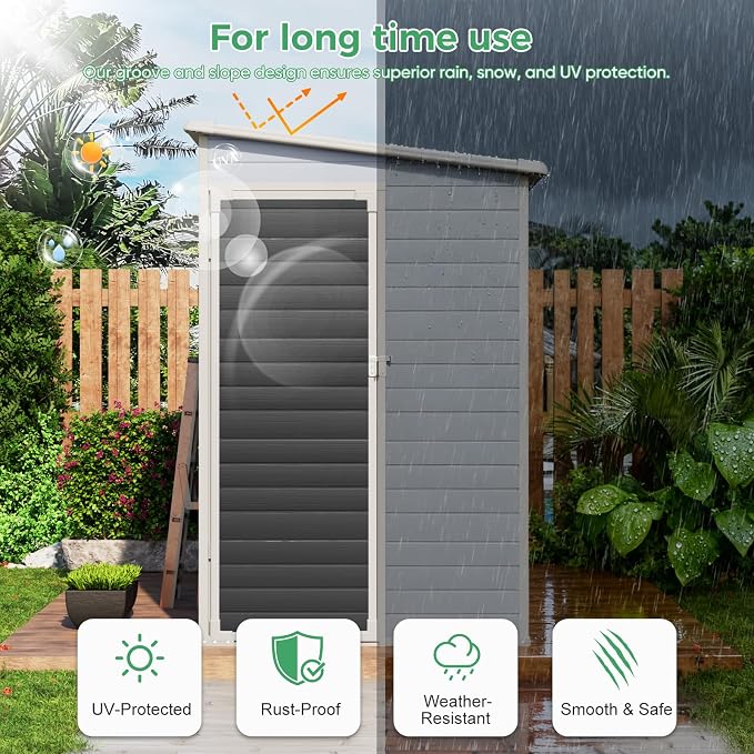 4x8 FT Plastic Storage Sheds Outdoor - Image 3