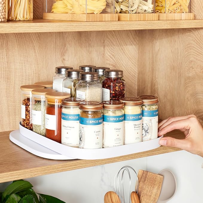 YouCopia MagicTrack Rectangle Lazy Susan Turntable 2-Tier Spice Rack: Jar & - Image 6