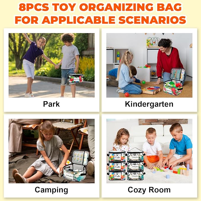 8 Pack Clear Toy Storage Bag - Image 8