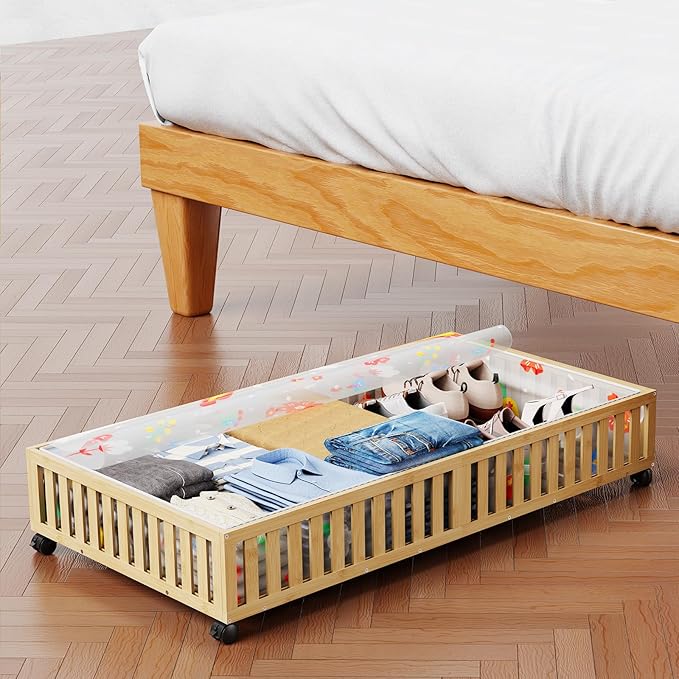 Bamboo Under Bed Storage Containers by Unknown