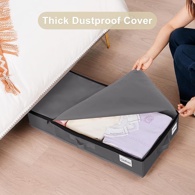 Under Bed Storage with Wheels, 2 Pack Under Bed Storage Containers with Label - Image 3