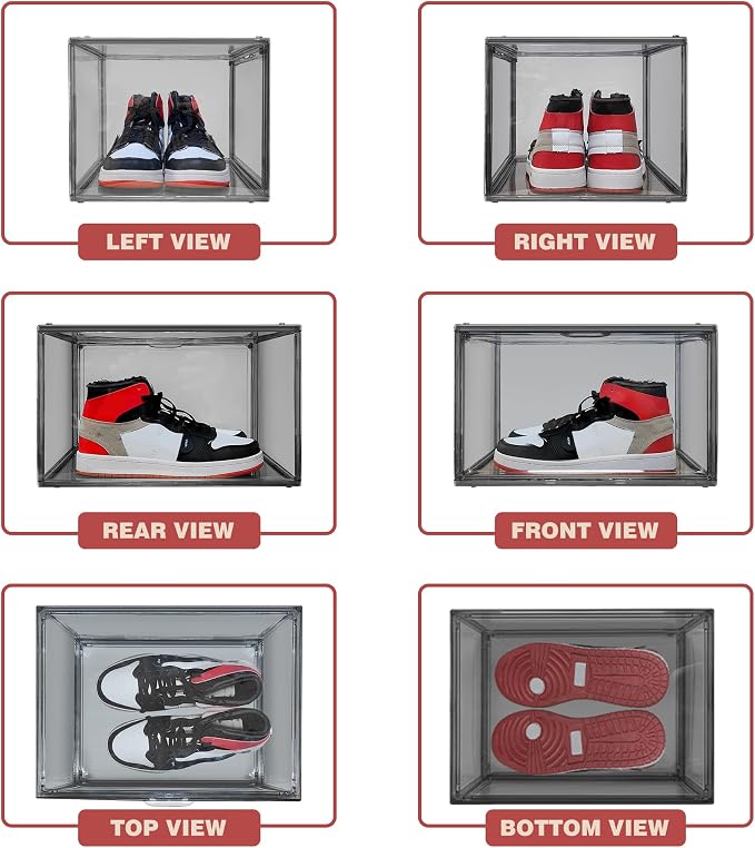 10 Pack Large Clear Shoe Box Shoe Storage Organizer - Image 4
