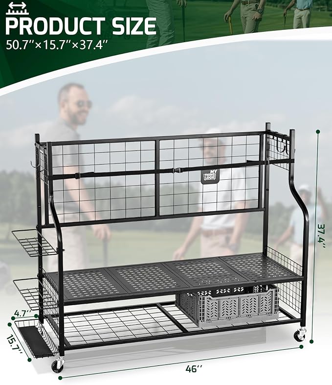 Mythinglogic Golf Bag Storage Organizer, Extra Large Golf Storage Stand - Image 6