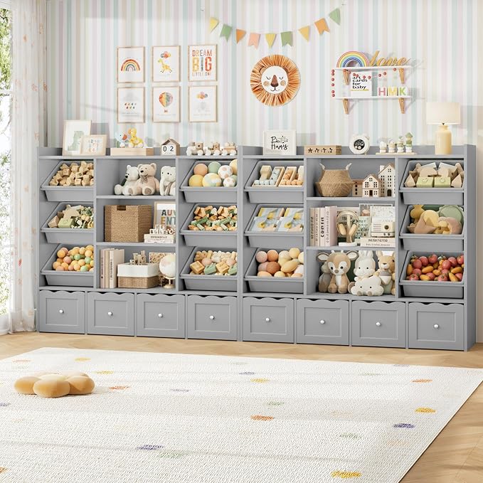 HITHOS 55" W Kids Toy Storage Organizer, Large Toy Box - Image 3