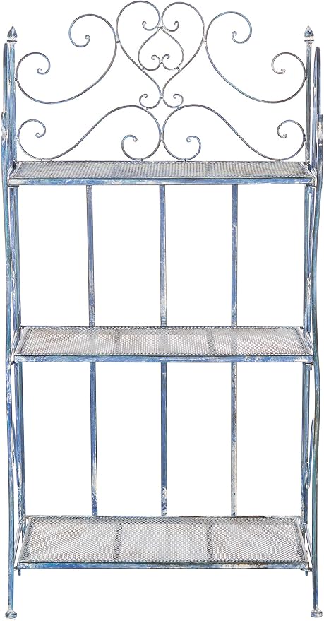 Safavieh Outdoor Collection Torus Antique Blue 3-Tier Shelf - Image 3