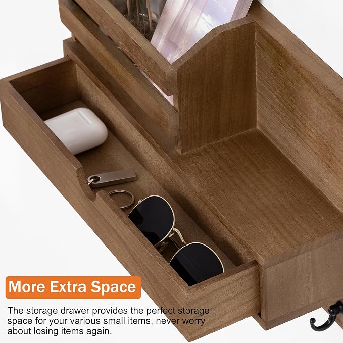 Key and Mail Holder for Wall, Mail Organizer Wall Mount - Image 4