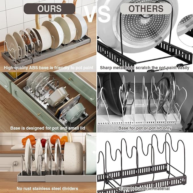Expandable Food Storage Container Lid Organizers - Image 5