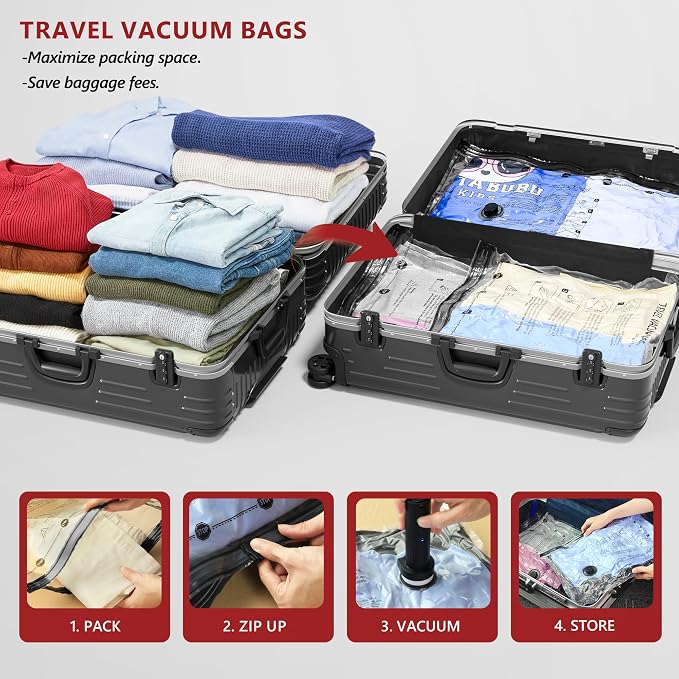 8 Large Travel Vacuum Storage Bags - Image 2