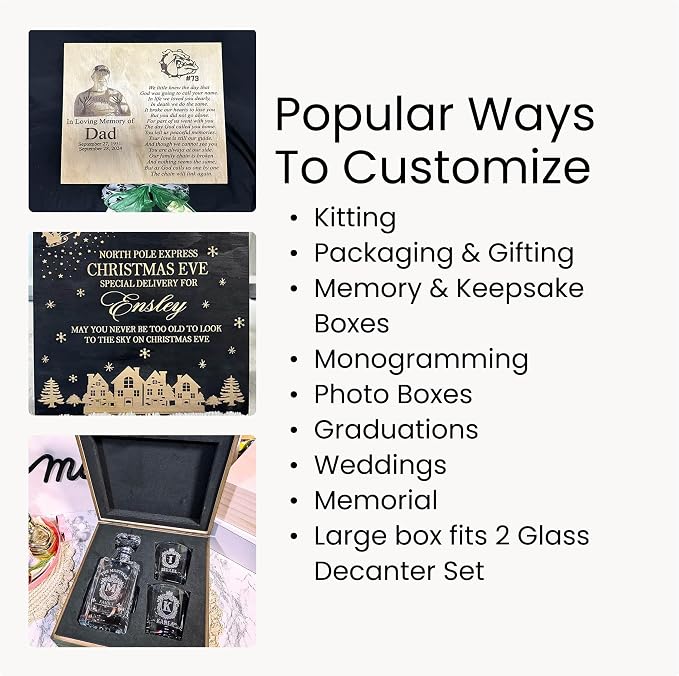 makerflo Large Grey Pine Wood Memory Box - Image 9