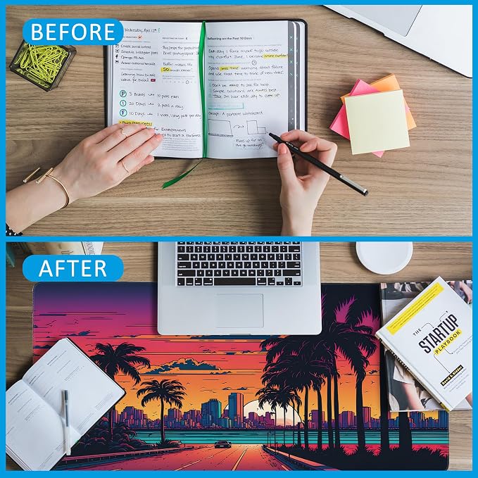 Mouse Pad, Desk Pad with Non-Slip Base and Stitched Edge, Extended Mousepad - Image 6