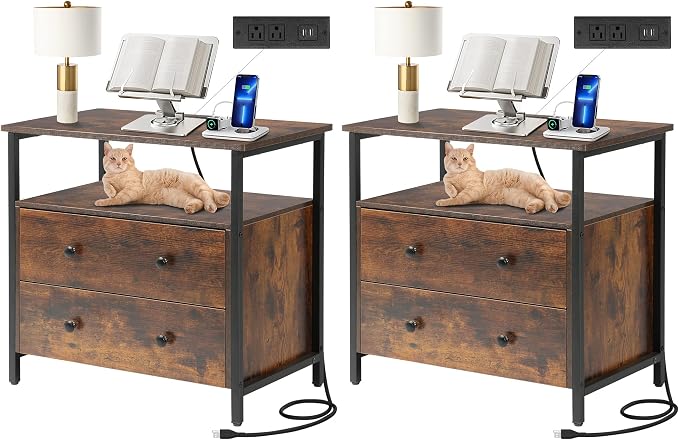 27 inch Wide Night Stand Set 2 by Edbuosy