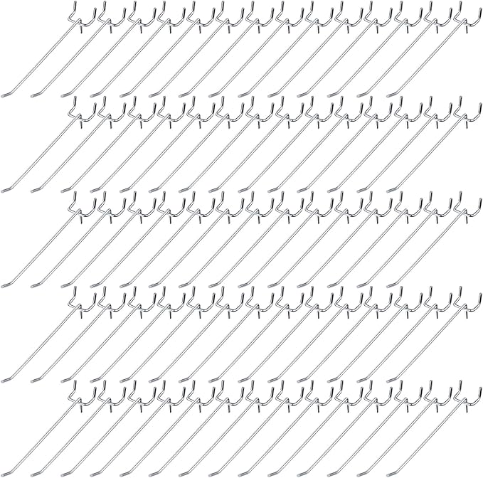 Funrous 100 Pack Peg Board Hooks Stainless Steel Pegboard Hooks Shelving by Funrous