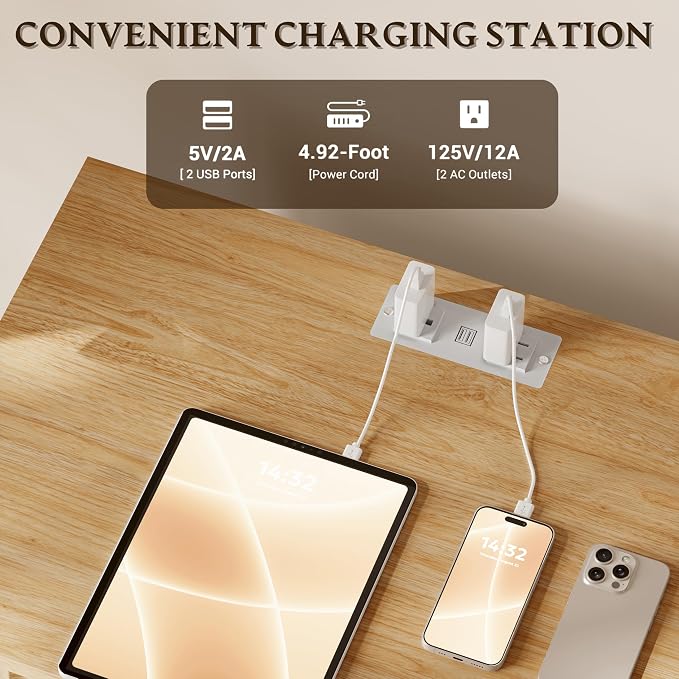 30.5" Nightstand with Charging Station, 3-Drawer Fluted Bedroom Chest, Wood - Image 5