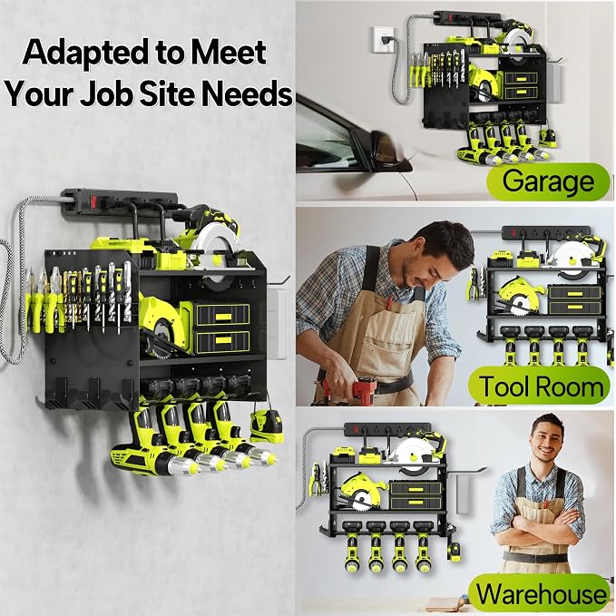 3 Layer Heavy Duty Power Tool Organizer Wall Mount - Image 8