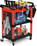 DWVO Auto Detailing Cart with Wheels, 3-Tier Rolling Tool Organizer with 2 by DWVO