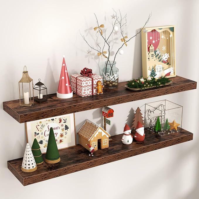 Floating Shelves for Wall, Engineered Wood Wall Shelves by Venusmiles
