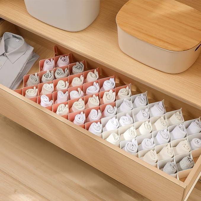 ROUFA Sock Drawer Organizer for Dresser, Honeycomb Underwear Dividers for Women - Image 2