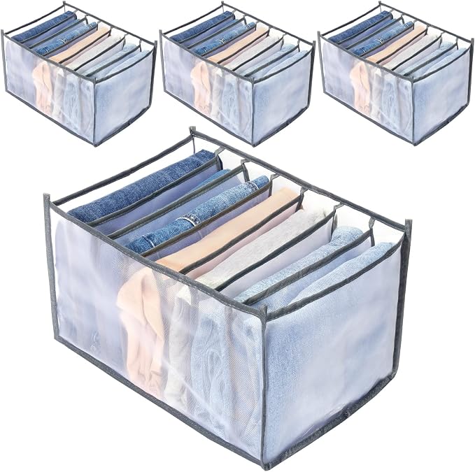 TOOVREN Wardrobe Clothes Organizer, 7 Grids, Drawer Organizers by TOOVREN