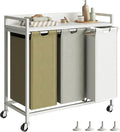 Laundry Hampers with Shelf, Laundry Basket 3 Section, Laundry Sorter with by Herture