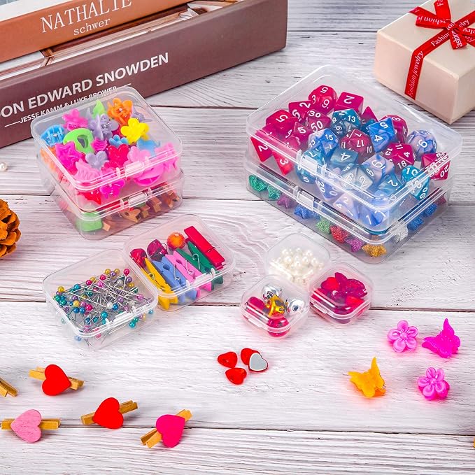24 Packs Small Clear Plastic Beads Storage Containers Box - Image 6